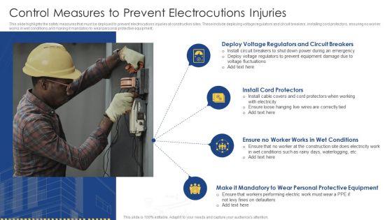 Control Measures To Prevent Electrocutions Injuries Comprehensive Safety Plan Building Site