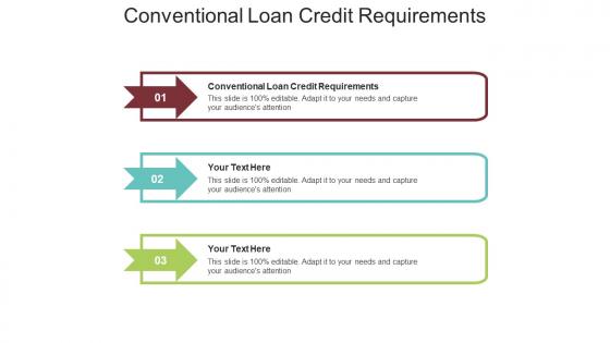 Conventional loan credit requirements ppt powerpoint presentation model slide portrait cpb