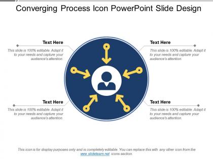 Converging process icon powerpoint slide design