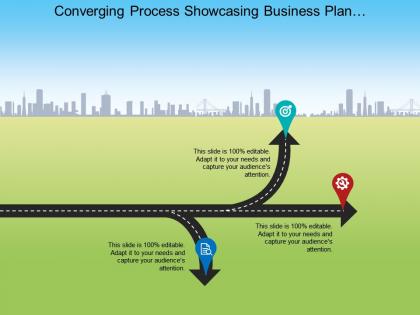 Converging process showcasing business plan development ppt design
