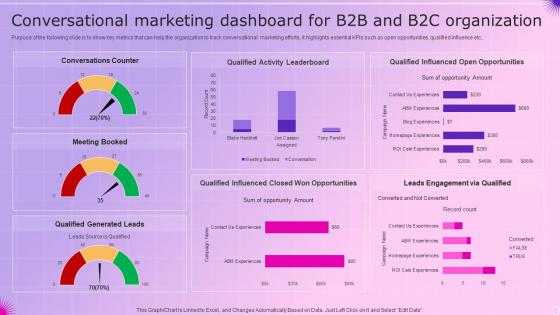Conversational Marketing Dashboard For B2B And B2C Organization