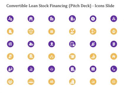 Convertible loan stock financing pitch deck icons slide ppt introduction