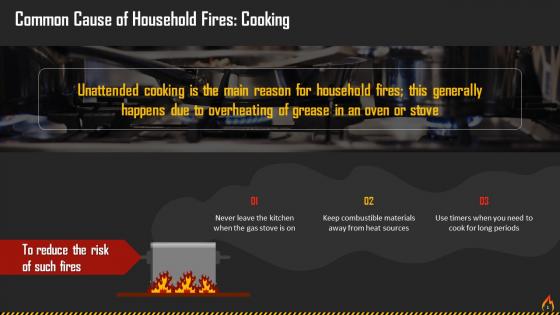 Cooking As A Cause Of Household Fires Training Ppt
