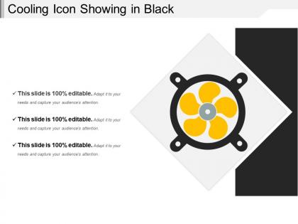 Cooling icon showing in black