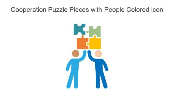 Cooperation Puzzle Pieces With People Colored Icon In Powerpoint Pptx Png And Editable Eps Format