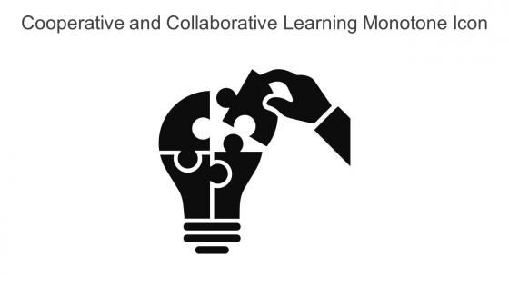 Cooperative And Collaborative Learning Monotone Icon In Powerpoint Pptx Png And Editable Eps Format