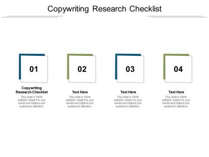 Copywriting research checklist ppt powerpoint presentation model sample cpb