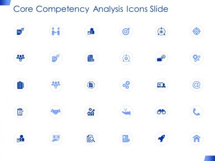 Core competency analysis icons slide opportunity ppt presentation pictures ideas
