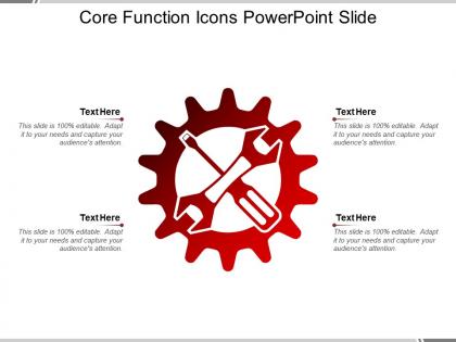 Core function icons powerpoint slide