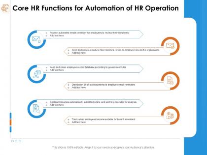 Core hr functions for automation of hr operation distribution ppt powerpoint presentation layout