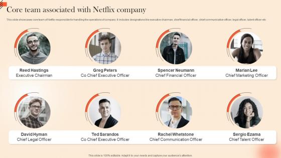 Core Team Associated With Netflix OTT Platform Marketing Strategy For Customer Strategy SS V