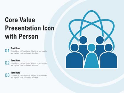 Core value presentation icon with person