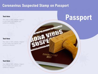 Coronavirus suspected stamp on passport capture ppt powerpoint presentation layouts outline