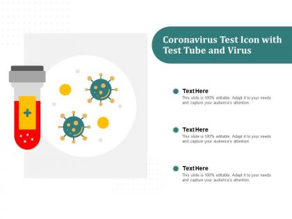 Coronavirus test icon with test tube and virus