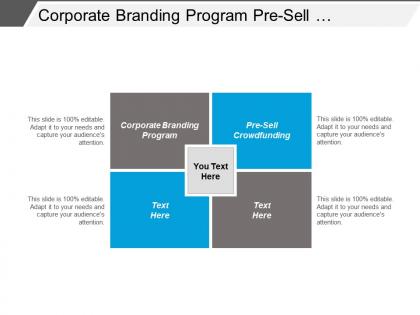 Corporate branding program pre sell crowdfunding targeted advertising cpb