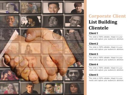 Corporate client list building clientele