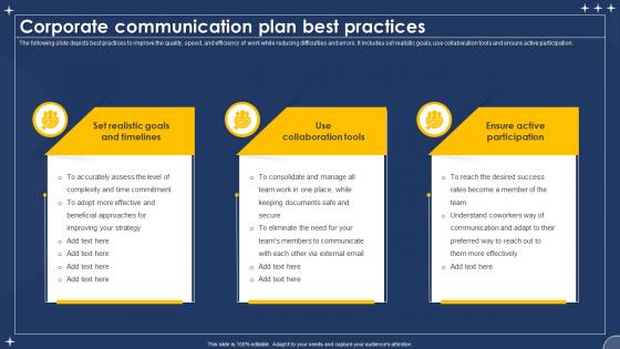 Corporate Communication Plan Best Practices