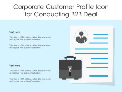 Corporate customer profile icon for conducting b2b deal