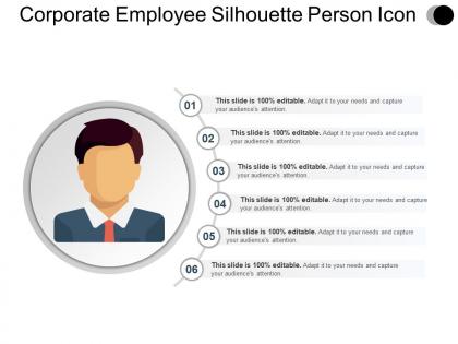Corporate employee silhouette person icon ppt design