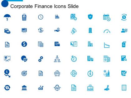 Corporate finance icons slide ppt powerpoint presentation diagram