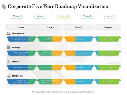 Corporate five year roadmap visualization