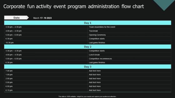 Corporate Fun Activity Event Program Administration Flow Chart