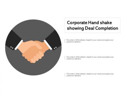 Corporate hand shake showing deal completion