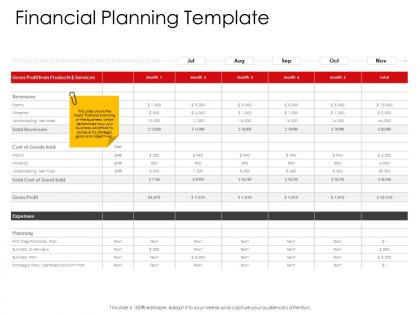 Corporate management financial planning template ppt brochure