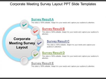 Corporate meeting survey layout ppt slide templates