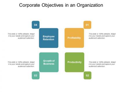 Corporate objectives in an organization