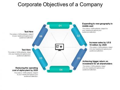 Corporate objectives of a company
