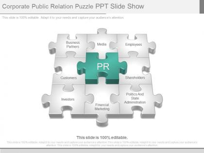 Corporate public relation puzzle ppt slide show