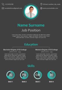 Corporate resume design with creative design infographic resume