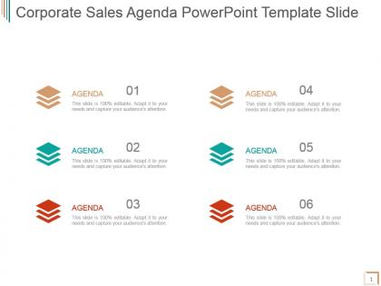 Corporate sales agenda powerpoint template slide