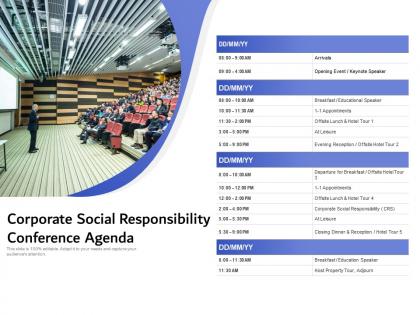 Corporate social responsibility conference agenda