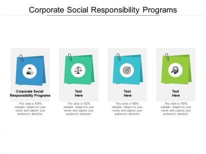 Corporate social responsibility programs ppt powerpoint presentation slideshow cpb