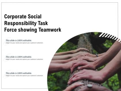 Corporate social responsibility task force showing teamwork