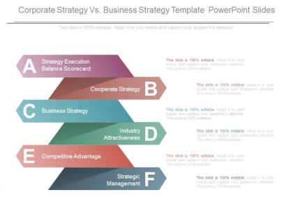Corporate strategy vs business strategy template powerpoint slides
