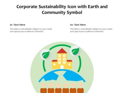 Corporate sustainability icon with earth and community symbol