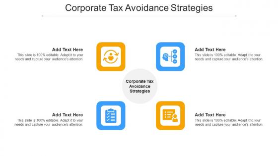 Corporate Tax Avoidance Strategies Ppt Powerpoint Presentation Show Templates Cpb