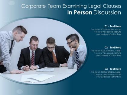 Corporate team examining legal clauses in person discussion
