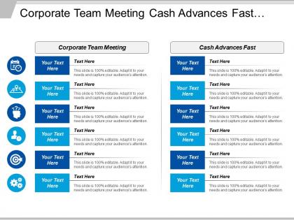 Corporate team meeting cash advances fast culture awareness cpb
