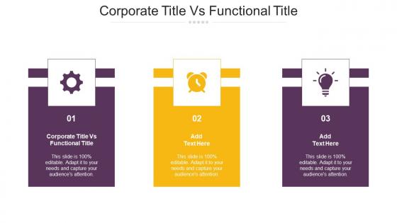 Corporate Title Vs Functional Title Ppt Powerpoint Presentation Pictures Graphics Tutorials Cpb