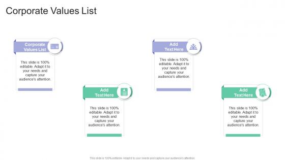 Corporate Values List In Powerpoint And Google Slides Cpb
