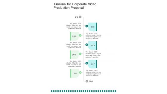 Corporate Video Production Proposal Timeline One pager sample example document