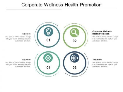 Corporate wellness health promotion ppt powerpoint presentation maker cpb