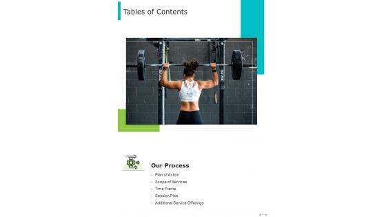 Corporate Wellness Program Proposal Tables Of Contents One Pager Sample Example Document