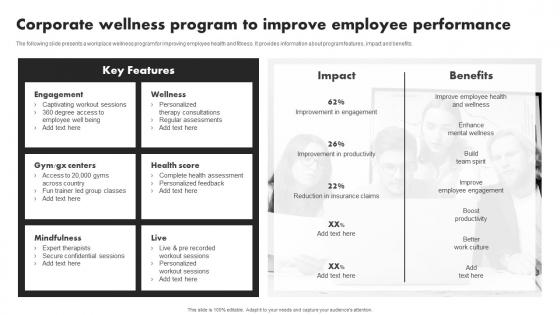 Corporate Wellness Program To Improve Employee Developing Value Proposition For Talent Management