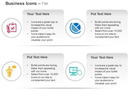 Correct checklist pie chart business communication internet option ppt icons graphics