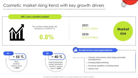 Cosmetic Market Rising Trend With Key Growth Drivers Customer Demographic Segmentation MKT SS V